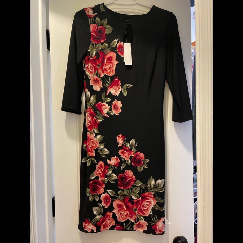 White House Black Market black dress with floral